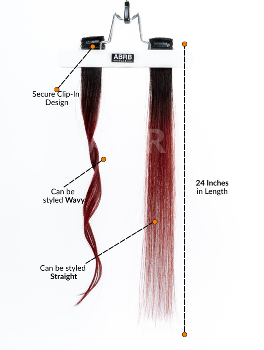 2 Pcs Burgundy & Black Ombre Streak