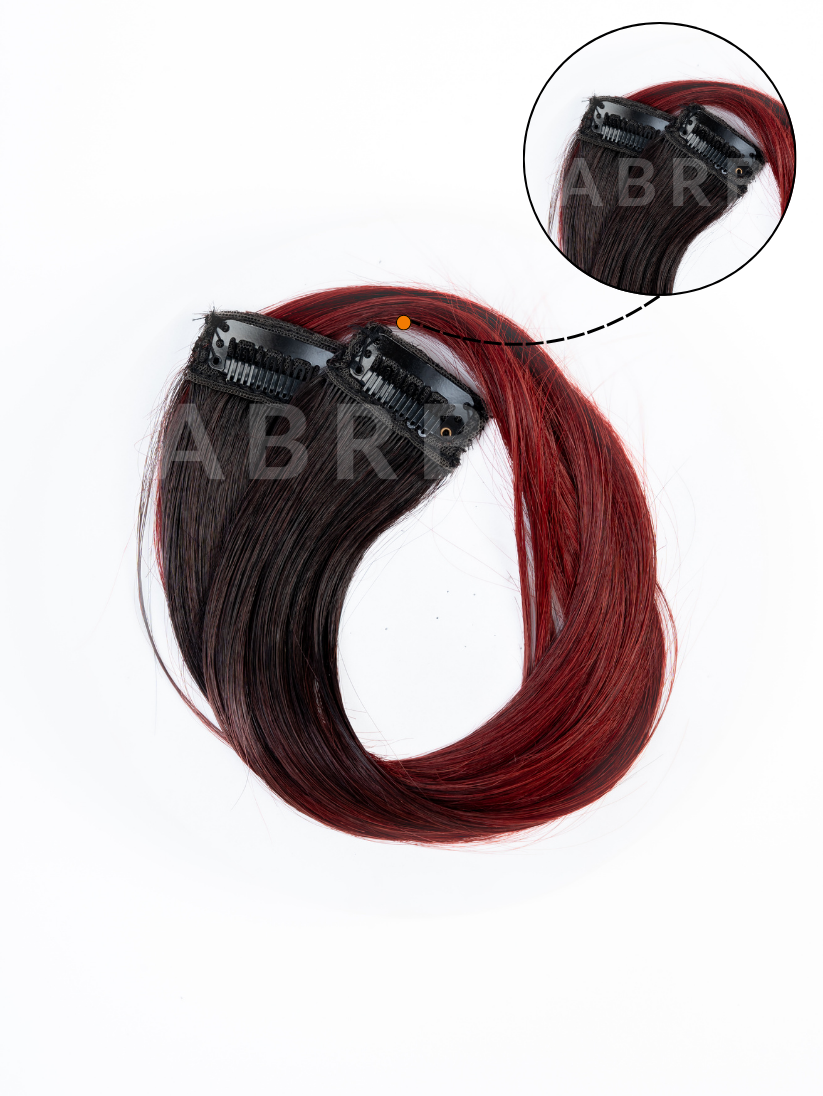 2 Pcs Burgundy & Black Ombre Streak