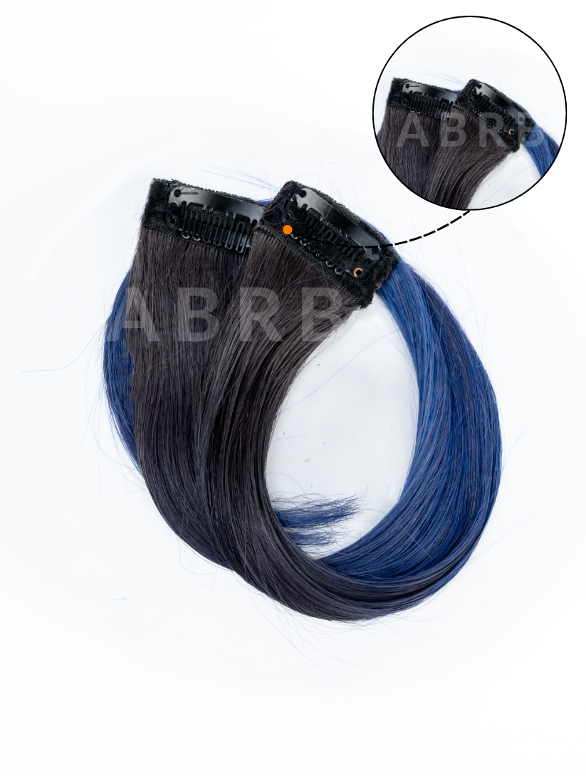 2 Pcs Blue & Black Ombre Streak