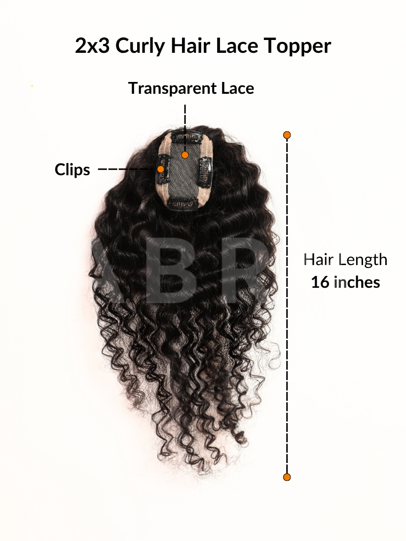 2x3 Curly Hair Lace Topper