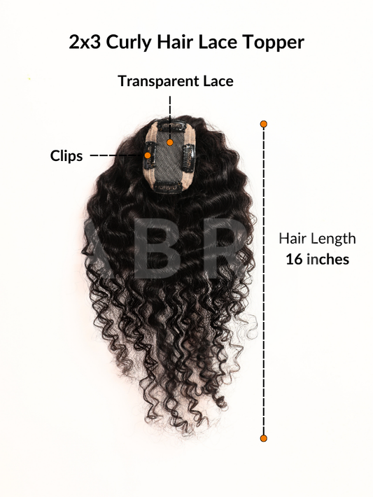2x3 Curly Hair Lace Topper