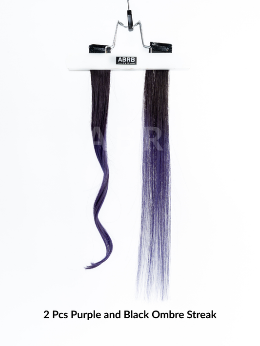 2 Pcs Purple and Black Ombre Streak