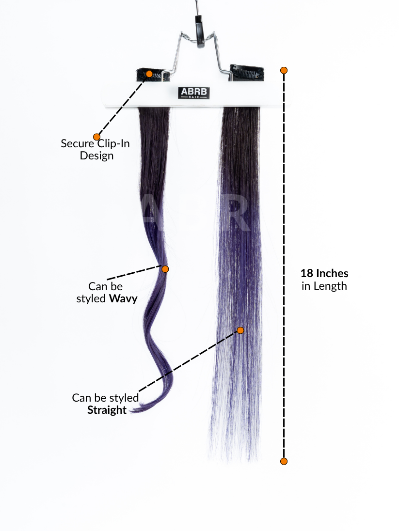 2 Pcs Purple and Black Ombre Streak