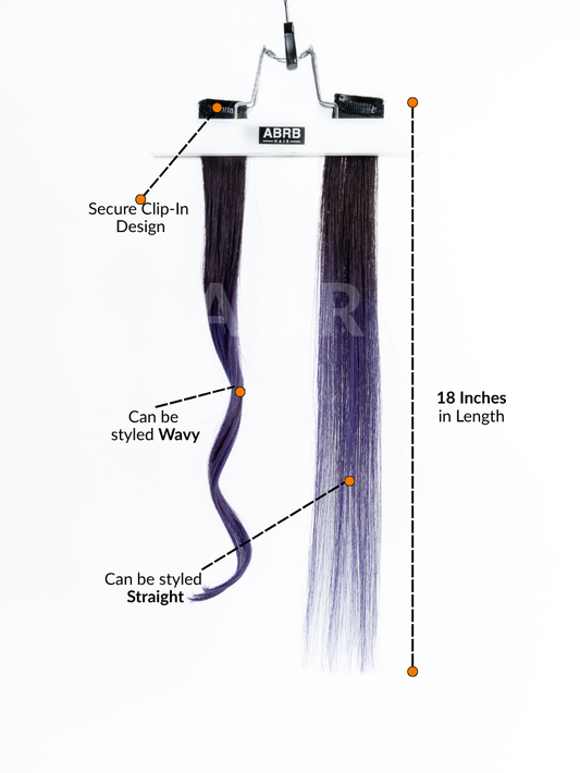 2 Pcs Purple and Black Ombre Streak