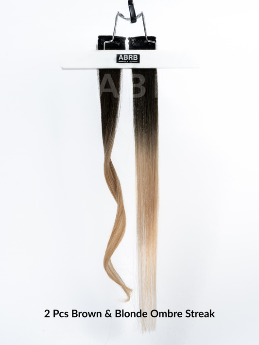 2 Pcs Blonde & Brown Ombre Streak