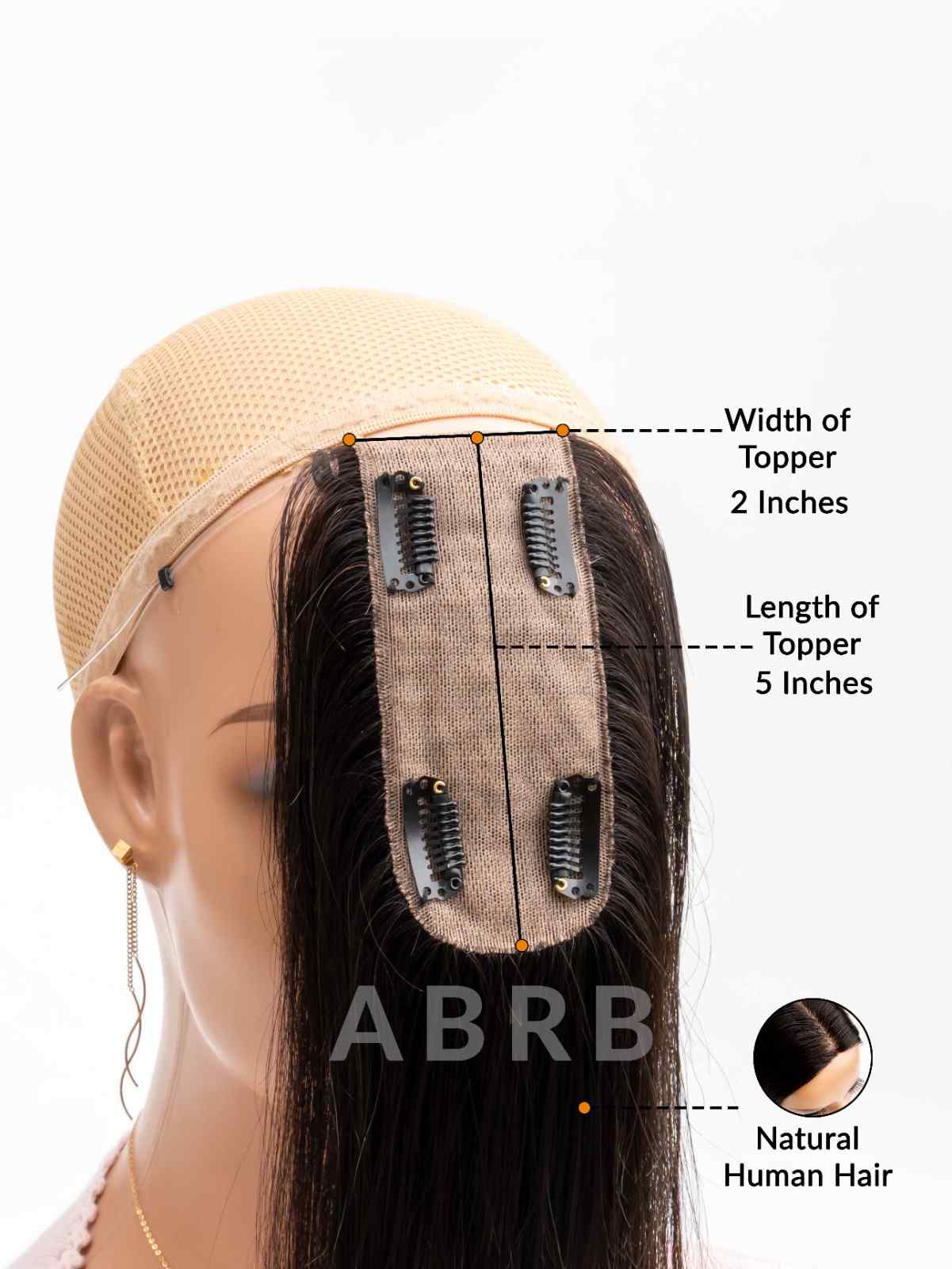 2×5 Skin Base Hair Topper with Silicon String