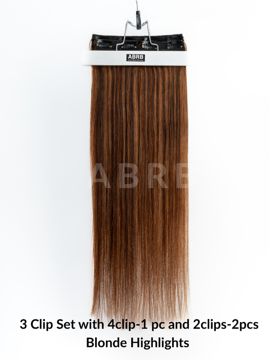 3 Clip-In Set | Blond Highlighted SD Volumizer