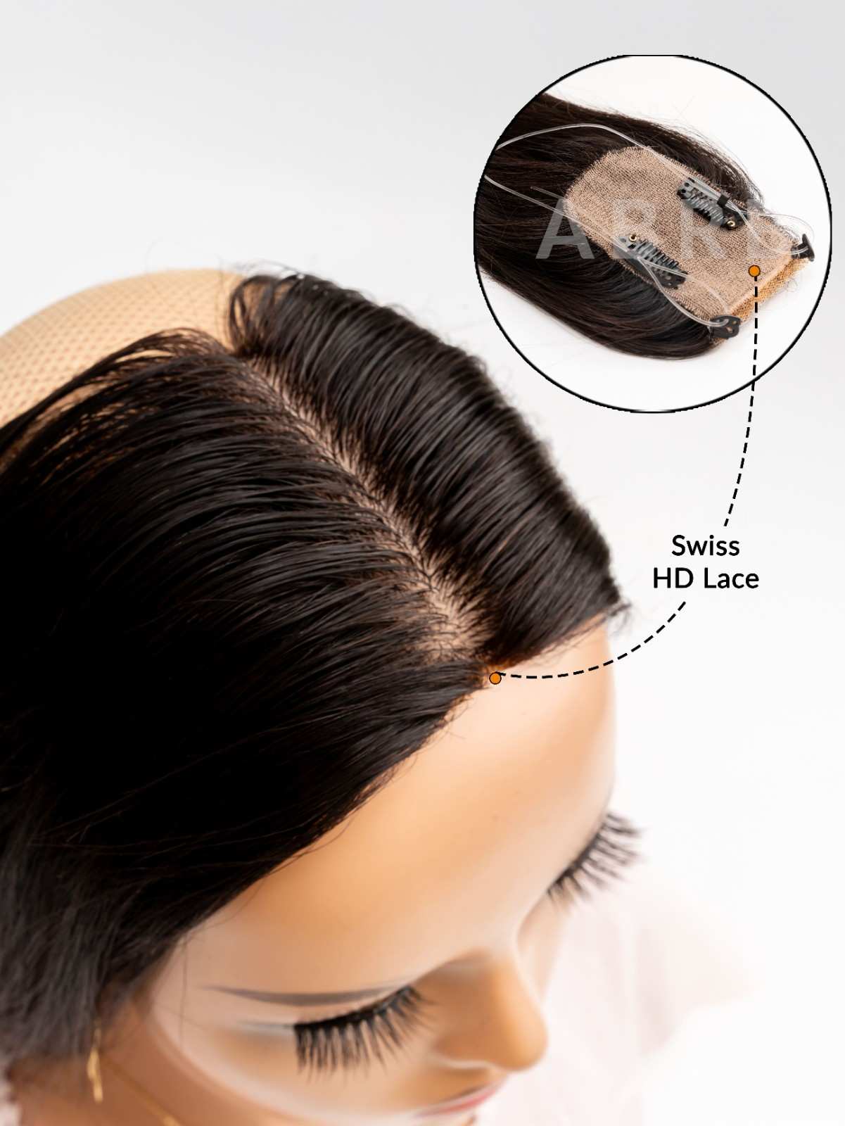 2×3 Skin Base Hair Topper with Front Silicon String