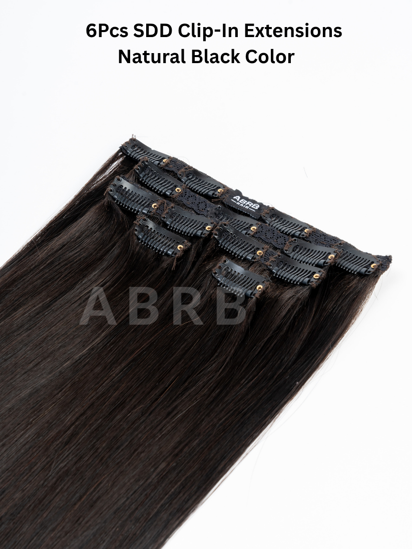6 Clip-in SDD Natural Black Extension Set