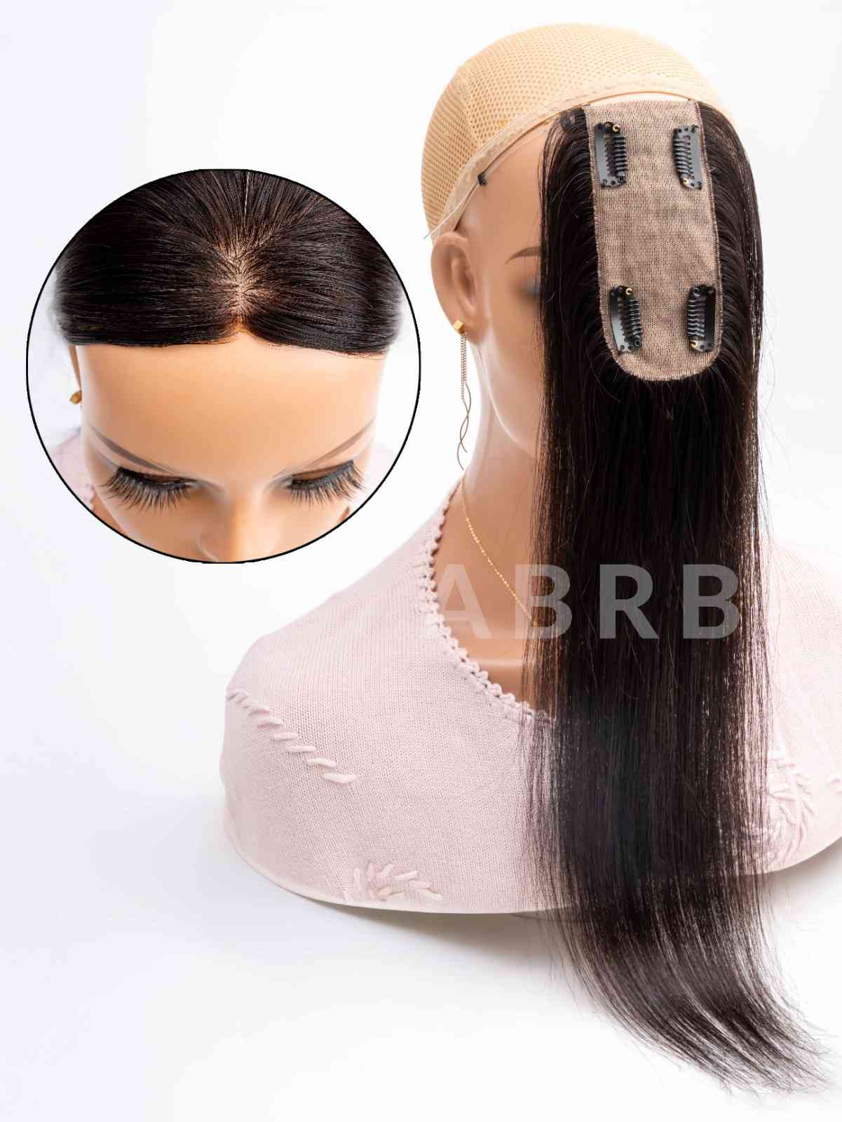 2×5 Skin Base Hair Topper with Silicon String