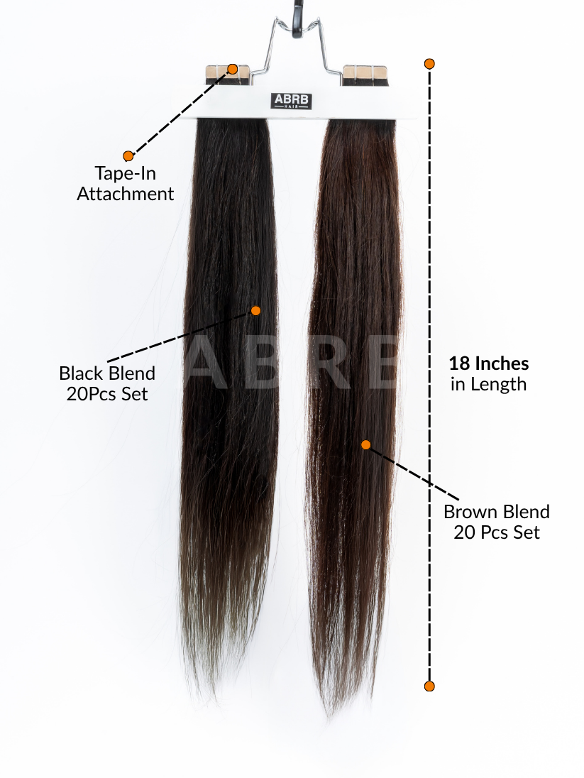 Tape-In Brown & Black Blend 20 Pcs Extensions