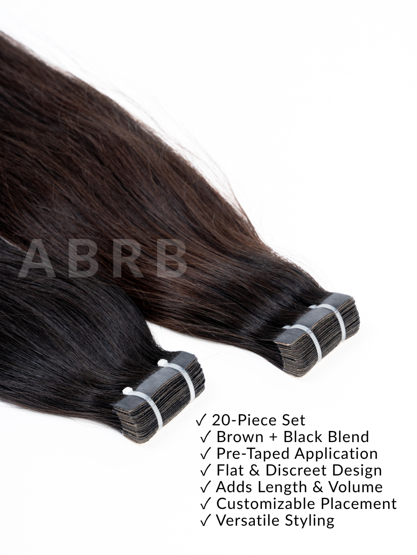 Tape-In Brown & Black Blend 20 Pcs Extensions