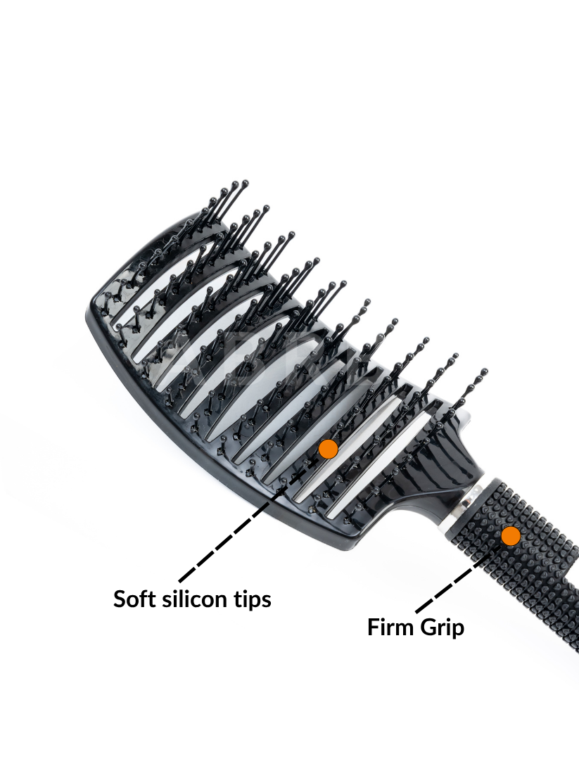 Black Non-Bristle Hair Brush