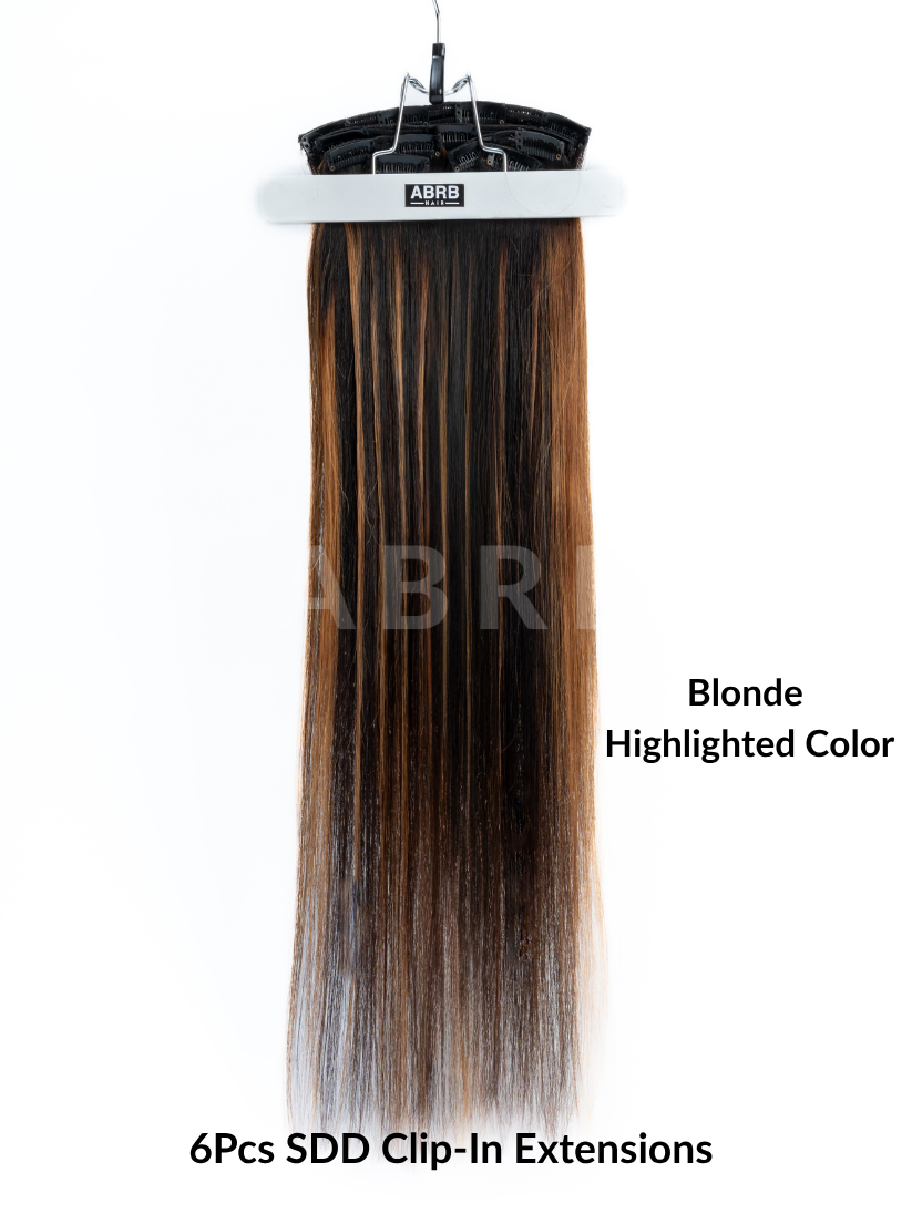 6 Clip-In SDD Blond Highlighted Extension