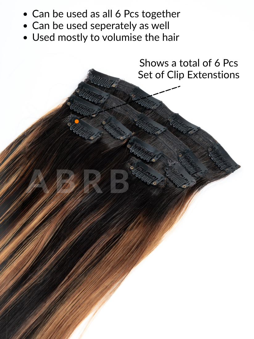 6 Clip-In SDD Blond Highlighted Extension