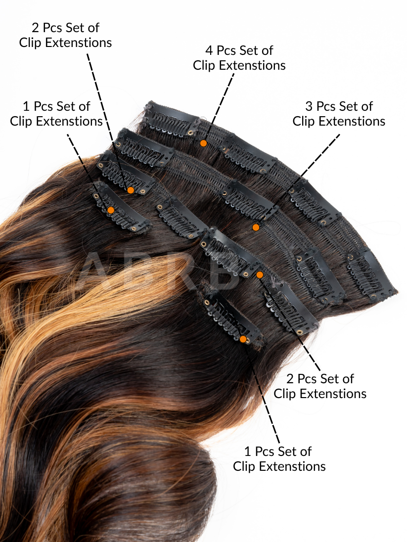 6 Clip-In SDD Blond Highlighted Extension
