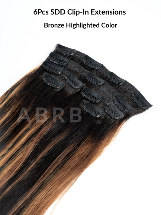6 Clip-In SDD Bronze Highlighted Extension