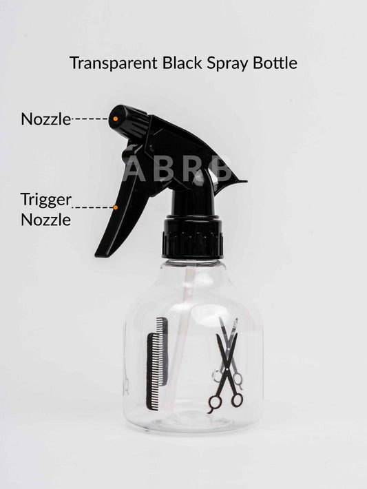 Transparent Black Spray Bottle