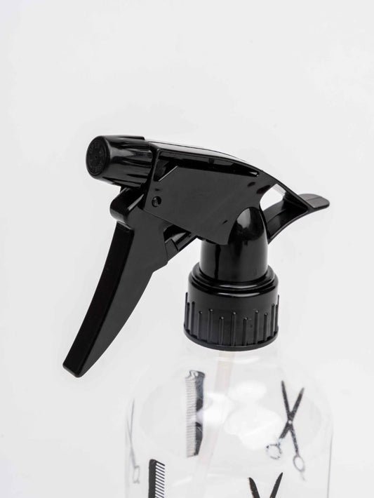 Transparent Black Spray Bottle