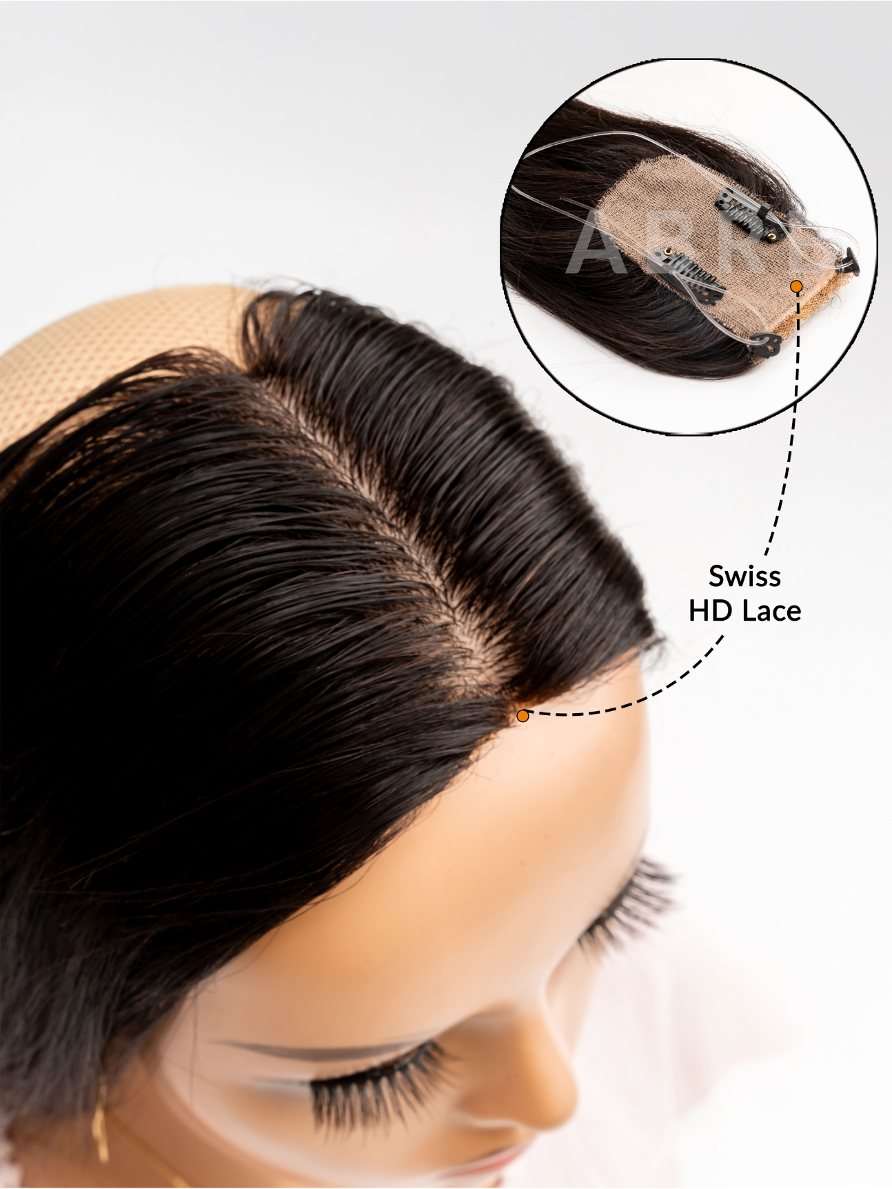 2×3 Skin Base Hair Topper with Front Silicon String